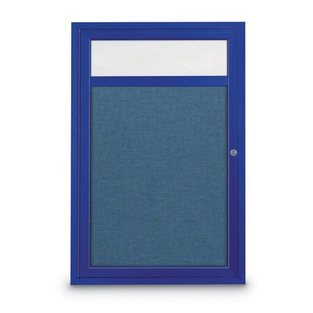 United Visual Products Slim Enclosed Corkboard, 30"x30", Gold Alum Frame/Apricot UVEB3030-GOLD-APRICOT